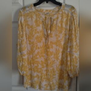 Lightweight Yellow Floral Women's Blouse